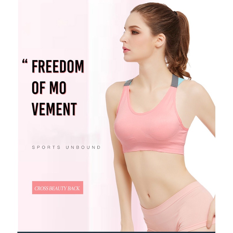 bra olahraga wanita beauty back vest yoga joging kebugaran bra seamless wanita 2082