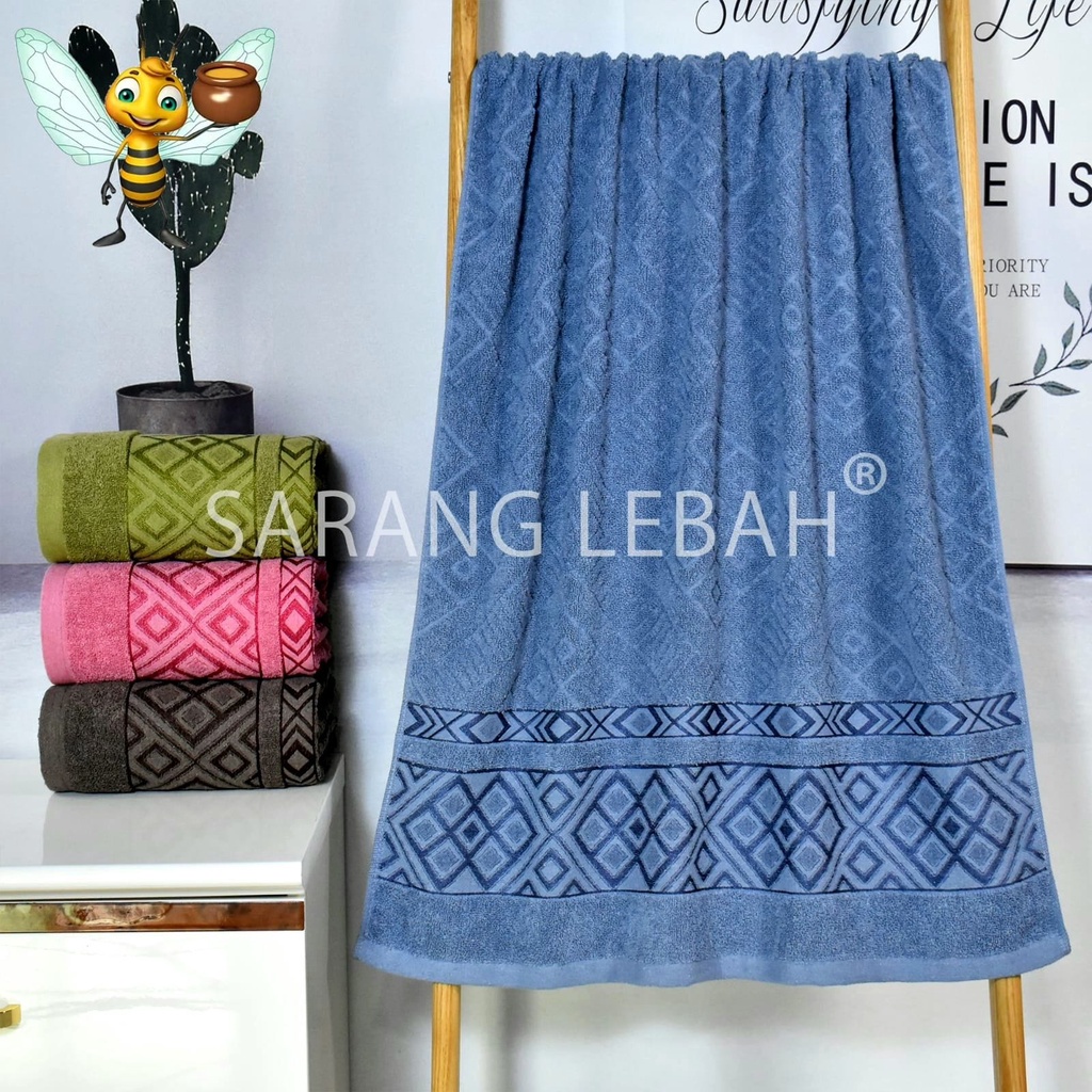 JH Handuk Mandi Dewasa Uk 70x140 Sarang Lebah Bahan Katun Termurah-