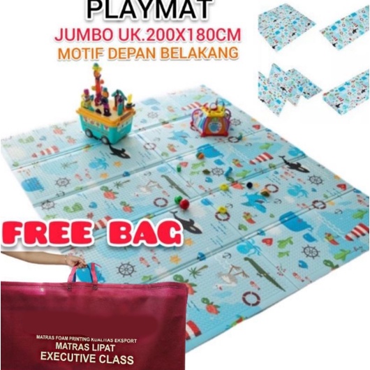 ❤ IJN ❤ Tikar Karpet Foam Lipat Multifungsi Alas Lantai Serbaguna Ukuran 180x200 Tebal 6mm Murah Embos 3D