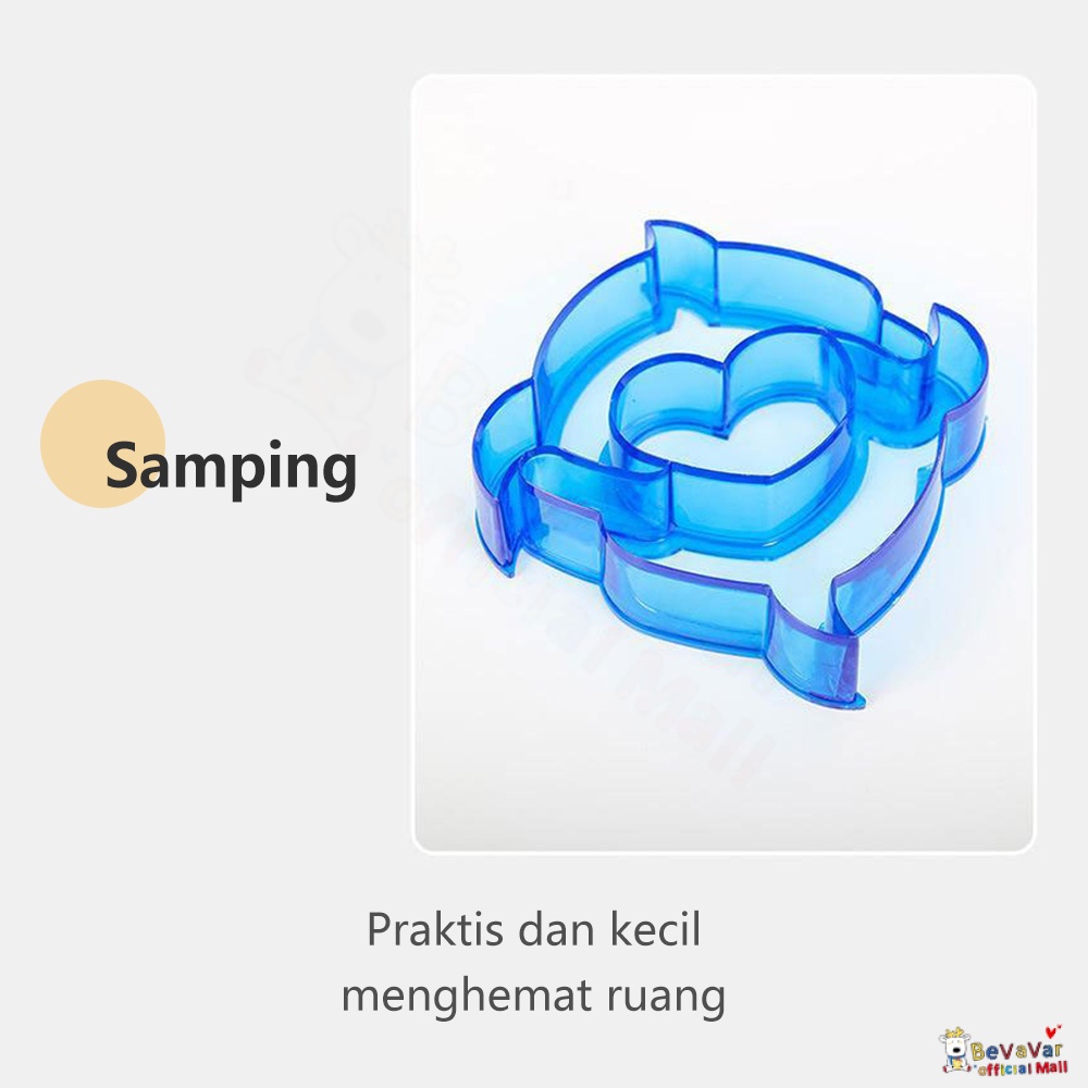 BEVAVAR Diy Cetakan Pemotong Roti Sandwich Tawar /Cetakan Roti Bekal Anak Lucu/Sandwich Cutter