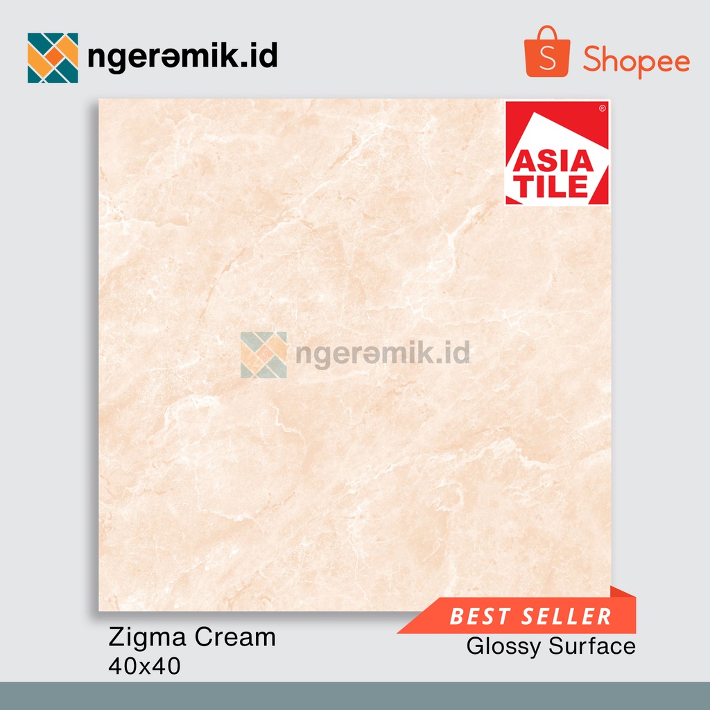 Keramik Lantai 40x40 Asia Tile Zigma Cream Grey 40x40 KW1 / Keramik Lantai Cream / Keramik Lantai Asia Tile