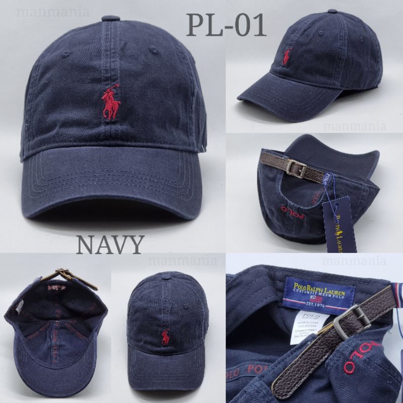 Topi Pria Baseball import Golf sport strap kulit