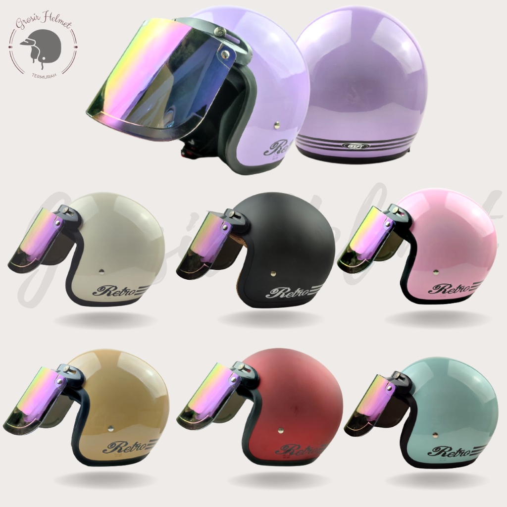 HELM BOGO DEWASA CLASSIC RETRO PRIA WANITA SNI FULL LEHER