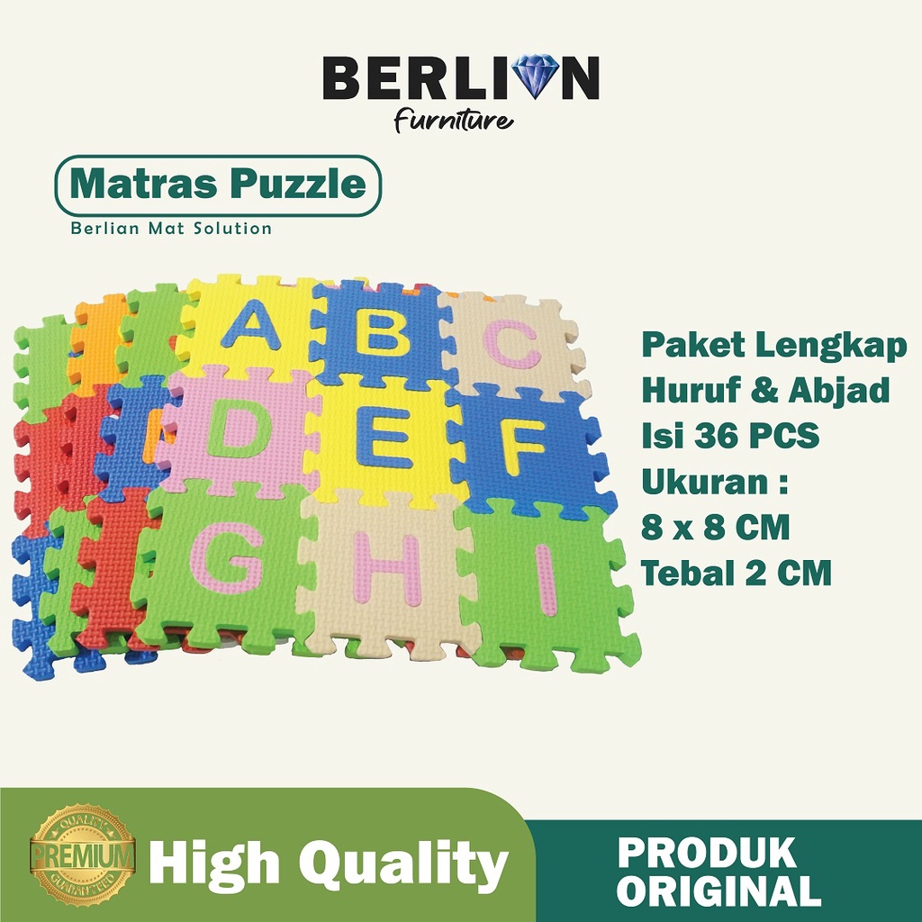 Matras Puzzle Abjad Mini A-Z / Huruf 0-9 8 x 8 Tbl 2 Cm isi 36 Pcs / Alas Lantai / Playmat / Tikar / Karpet / Alas Bermain anak