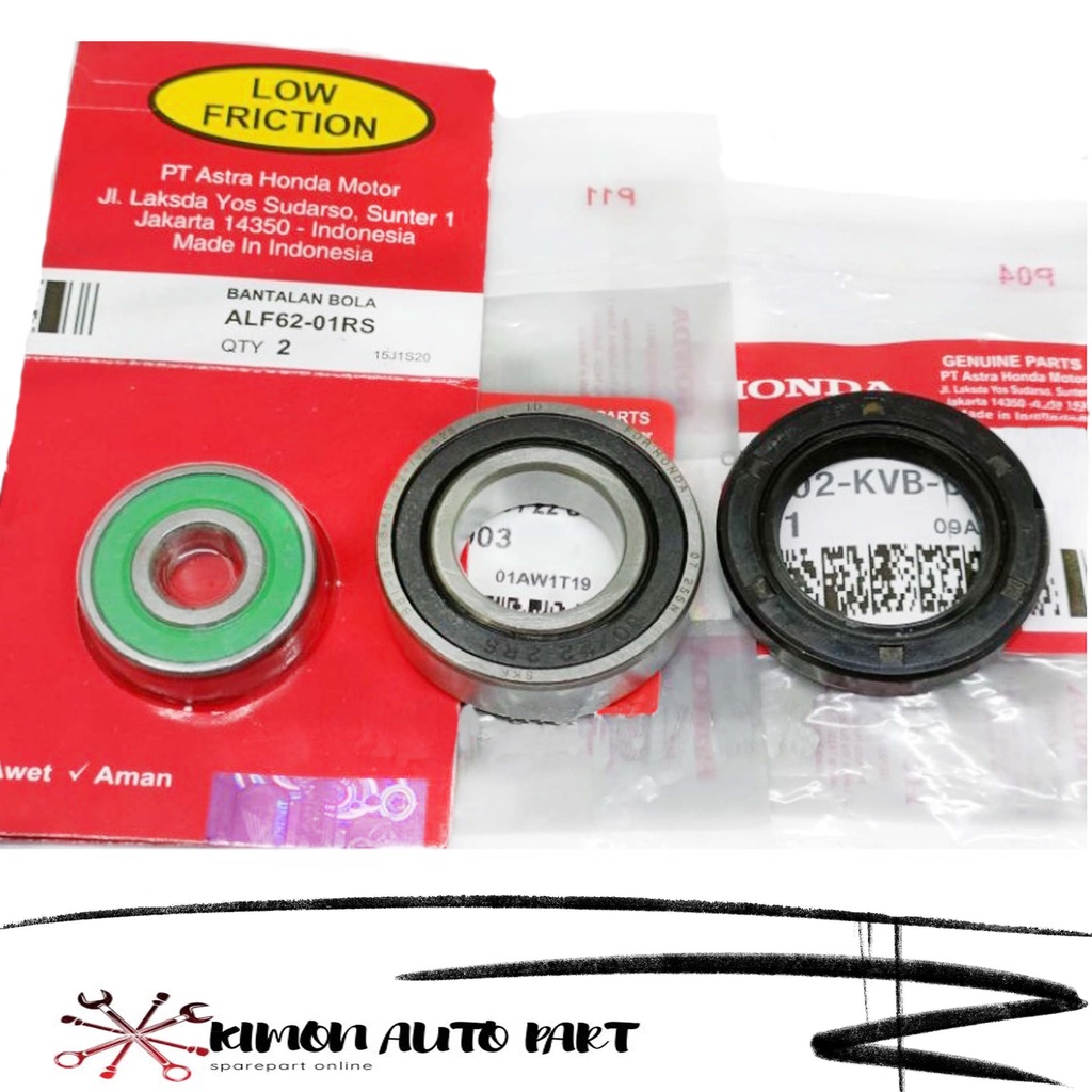 PAKET BEARING RODA BELAKANG 60/22 BEARING 6201 SEAL RODA BEAT FI VARIO 110 SCOPY FI BEAT STREET BEAT