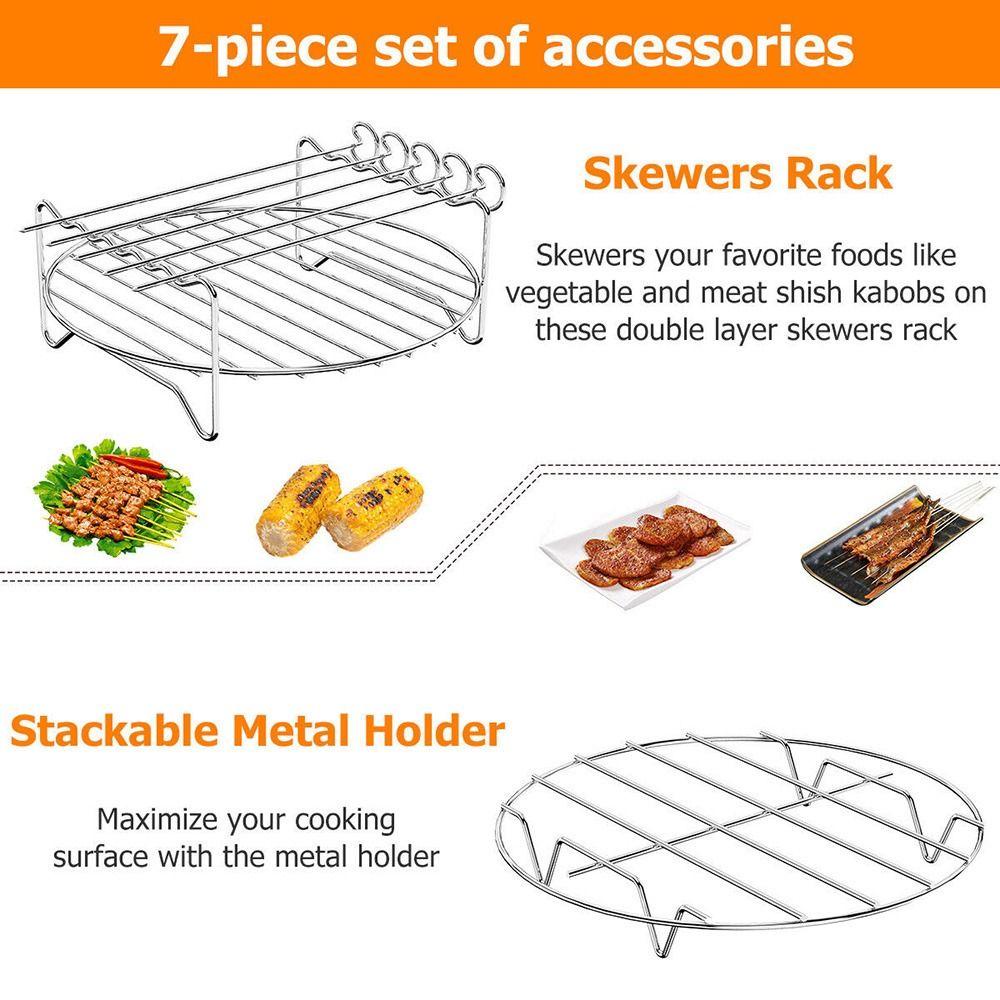 Top Air Fryer Rack Untuk Ninjia Rak Tusuk Dapur Bakewear Barbecue Sticks