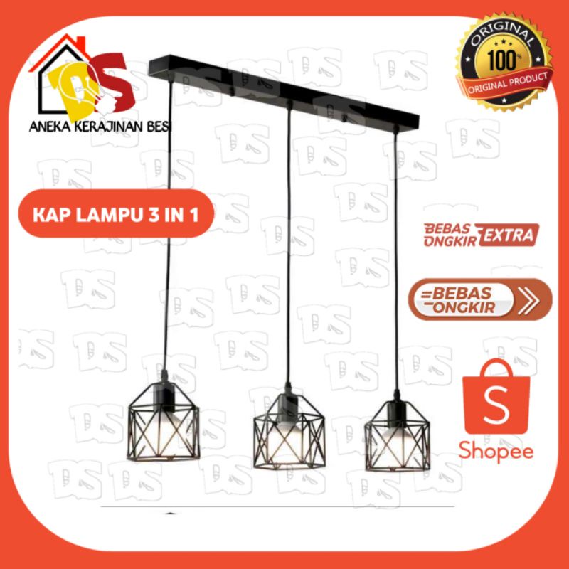 KAP LAMPU GANTUNG HIAS 3 IN 1 MINIMALIS