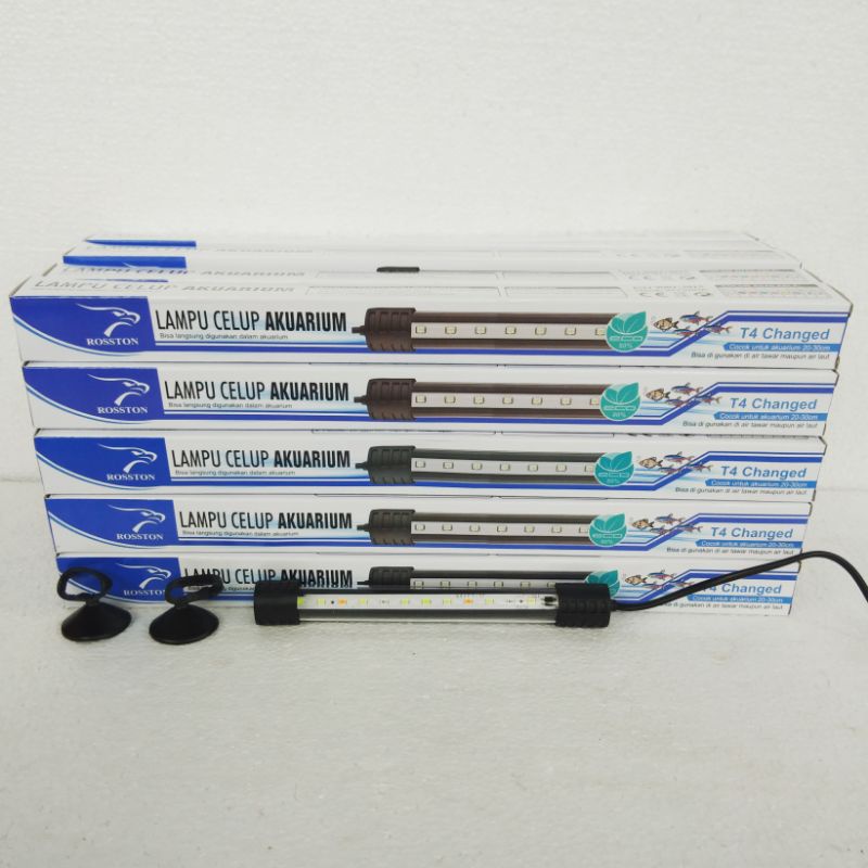 Lampu led celup aquarium tank 20cm 20 cm ROSSTON T4 20 SS 3 mode 3X GANTI WARNA 3MODE akuarium lamp ( SS )