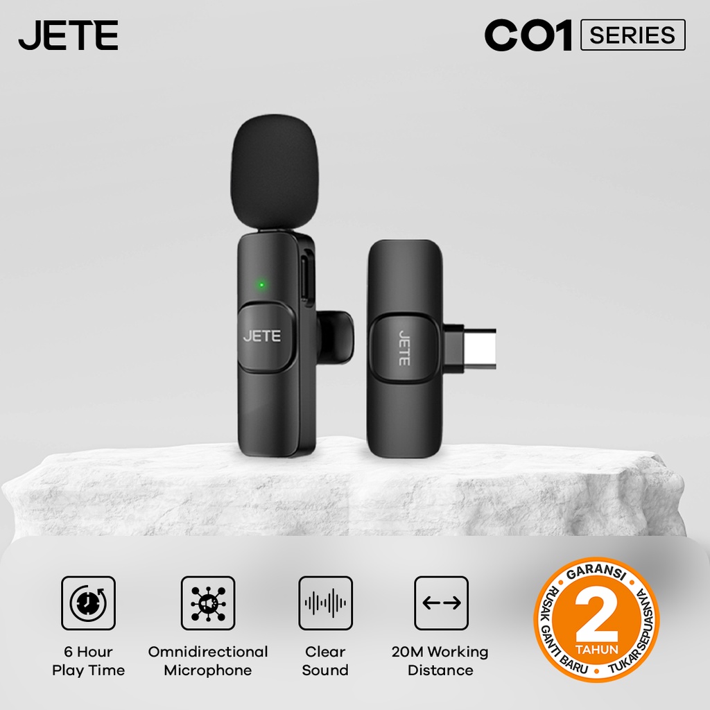 Microphone Clip On Wireless JETE CO1 - Garansi 2 Tahun