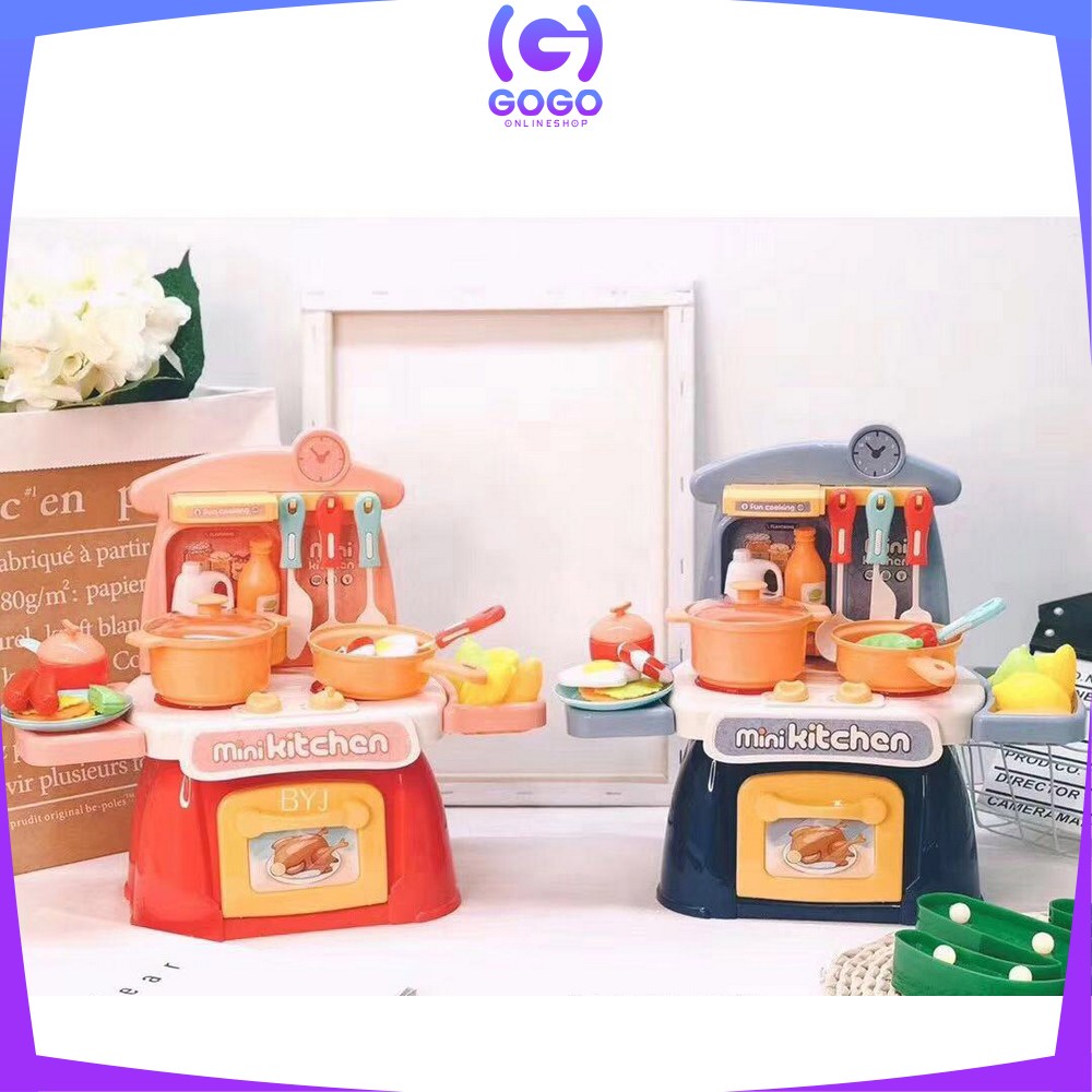 GOGO-M26 Mainan Mini Electronic Kitchen Set Isi 26PCS Mainan Anak Perempuan Masak Masakan Dapur 888-19