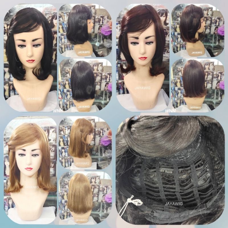 Wig Pendek Sebahu Rambut Palsu Lurus Panjang 33cm