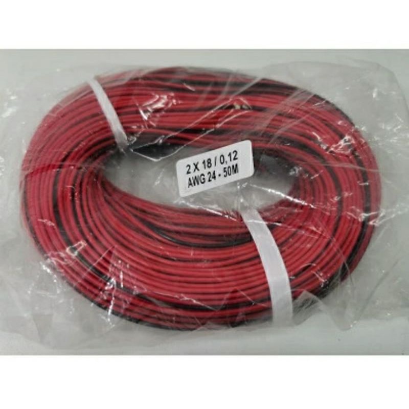 kabel awg 24 kabel 2jalur 1rol panjang 50meter