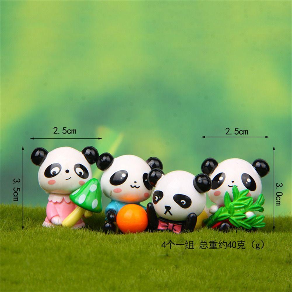 LANFY Micro Landscape Patung Hewan Lucu Pot Landscape DIY Kerajinan Pemandangan Dekorasi Miniatur Patung Buah Model Panda