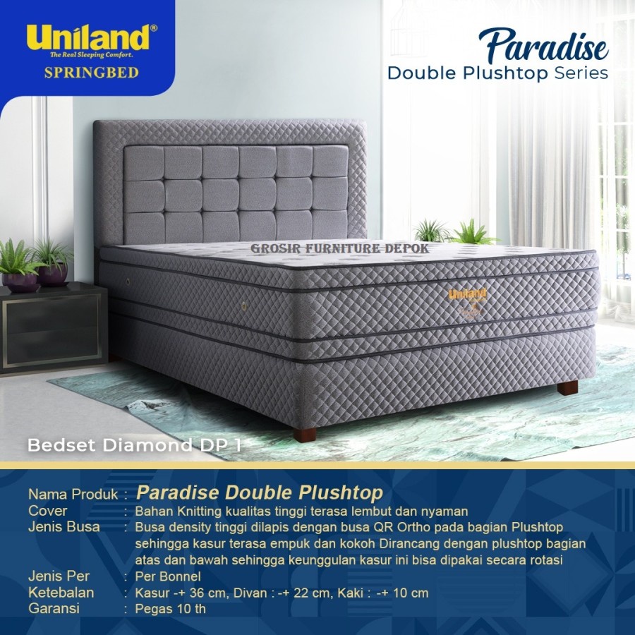 Kasur / Springbed Set Uniland Paradise Double Plushtop