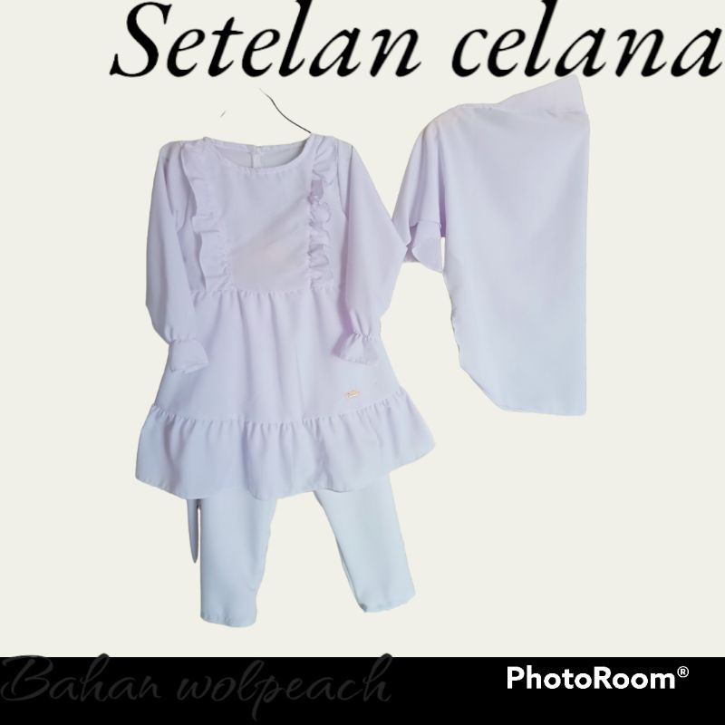 baju putih anak perempuan/baju muslim anak prempuan/baju muslim anak prempuan warna putih/gamis puti