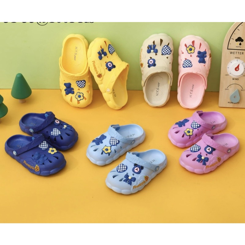 (Size 24-35) IMPORT Sandal karet baim anak lucu motif pineapple