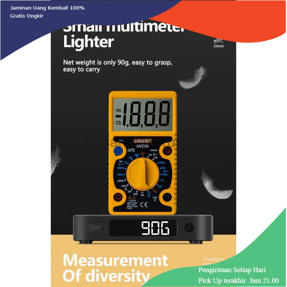 TD- PR2 ANENG Digital Multimeter Voltage Tester Large Screen Display - AN8206