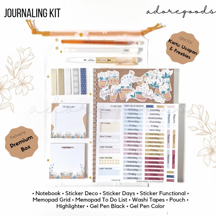 

Agenda Journaling Kit Plants Scrapbook Planner Bujo Notebook Hampers Giftset