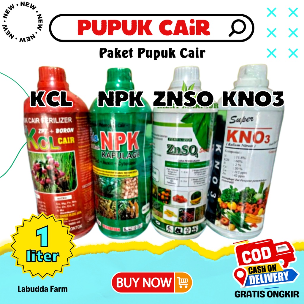 Jual Paket Hemat Beli Dapat Pupuk Kcl Kno Npk Zn Cair Pupuk Cair