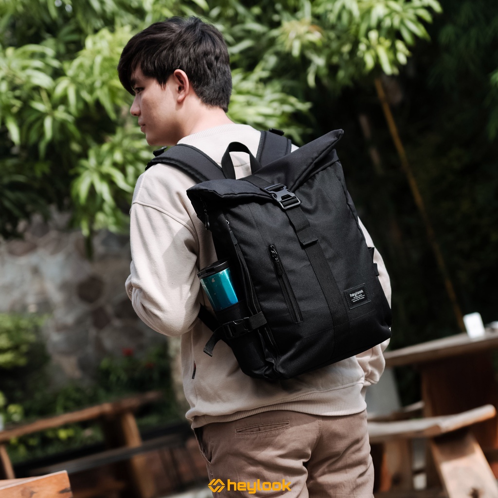 HEYLOOK Project - (Paket Hemat Pelajar)  Tas Ransel Laptop DEFENDER 14-15 inch Tas Punggung Kuliah Wanita Tas Sekolah Perempuan Backpack Kerja Pria Terbaru