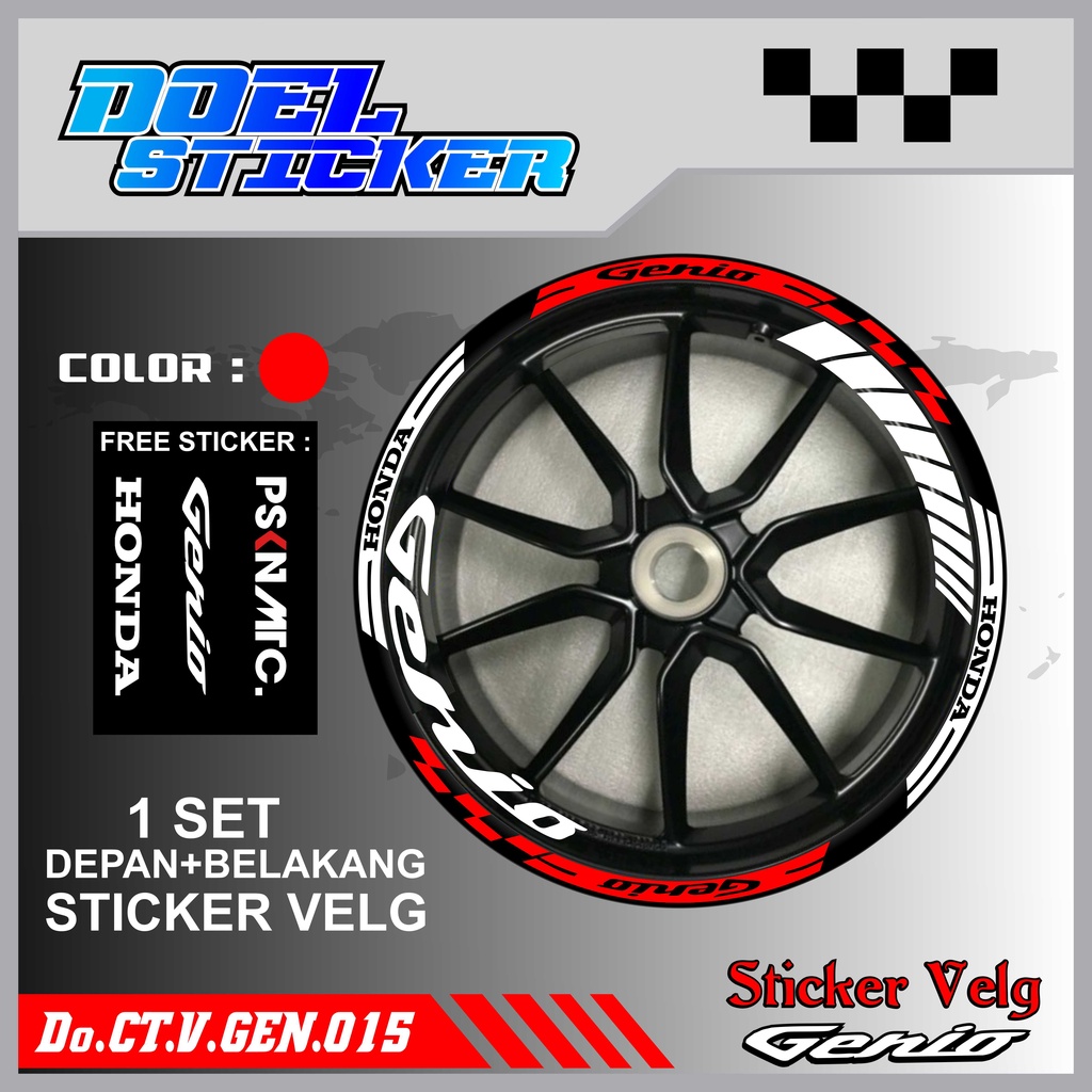 Stiker Cutting Velg Genio Racing Lis List Variasi Custom Set Depan Belakang Doel 015