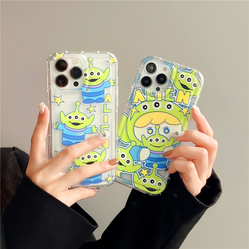 Soft Case Bumper Belakang Bahan TPU Motif Bunga Senyum Alien Untuk IPhone 14 13 12 11 Pro Max