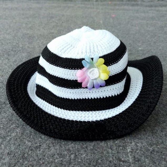 Topi Bucket Rajut Cewek Camelia(6 bulan-3 tahun)