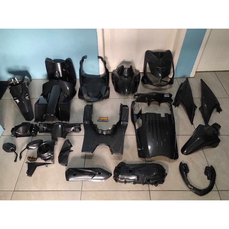 Paketan Body Kasar, Body Halus, Behel dan Blok CVT Honda Beat Karbu full carbon berkualitas