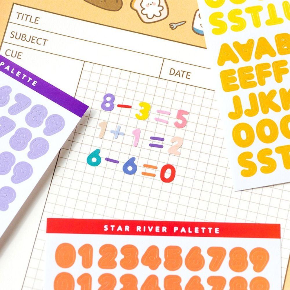 LANFY Stiker Angka Alfabet DIY Adhensive Scrapbooking Foto Stationery Albums Sealing Stickers