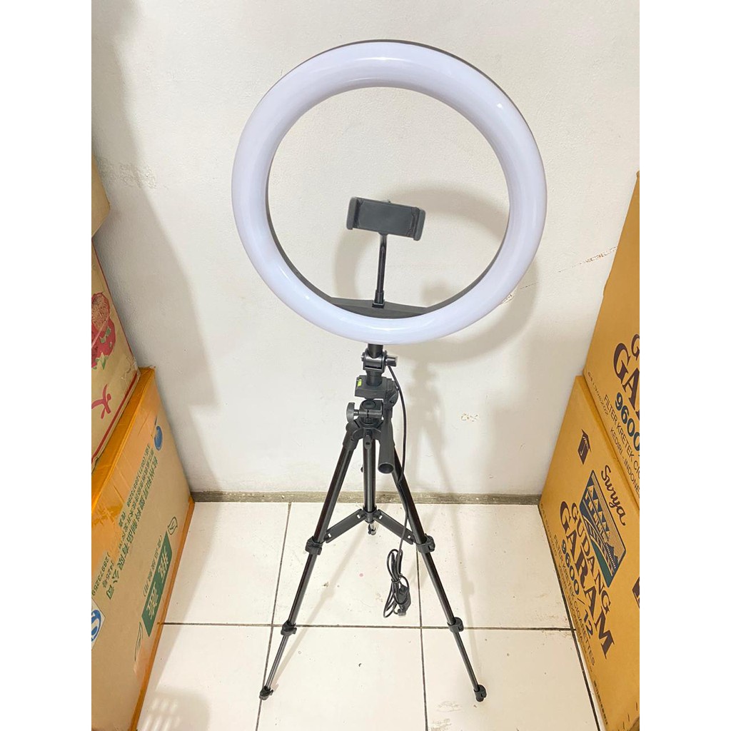 RING LIGHT LED 33 CM Lampu 33 cm Make Up + TRIPOD 3120 PAKET TERMURAH