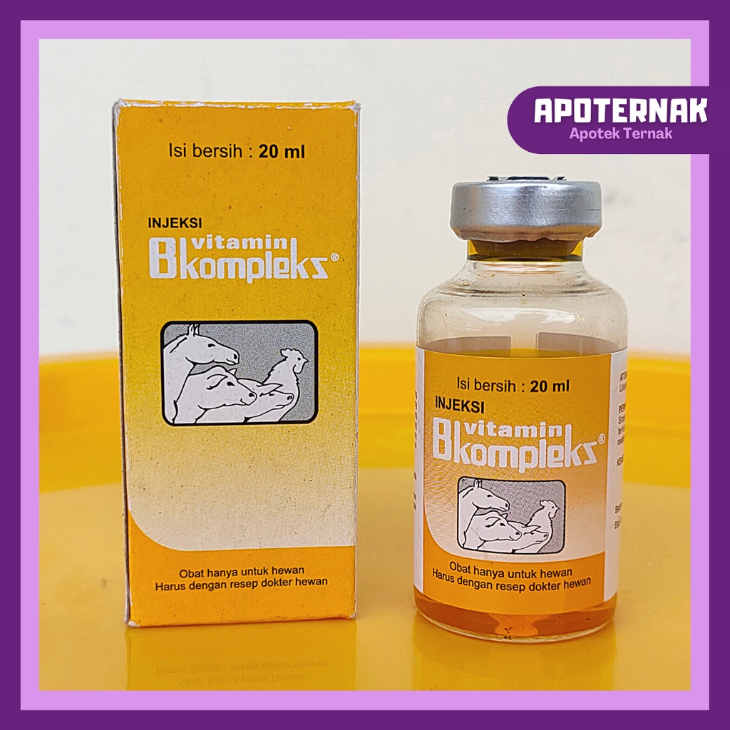 VITAMIN B KOMPLEKS 20 mL | Injeksi Vitamin B Kompleks Untuk Sapi, Kuda, Babi, dan Unggas | MEDION | Apoternak