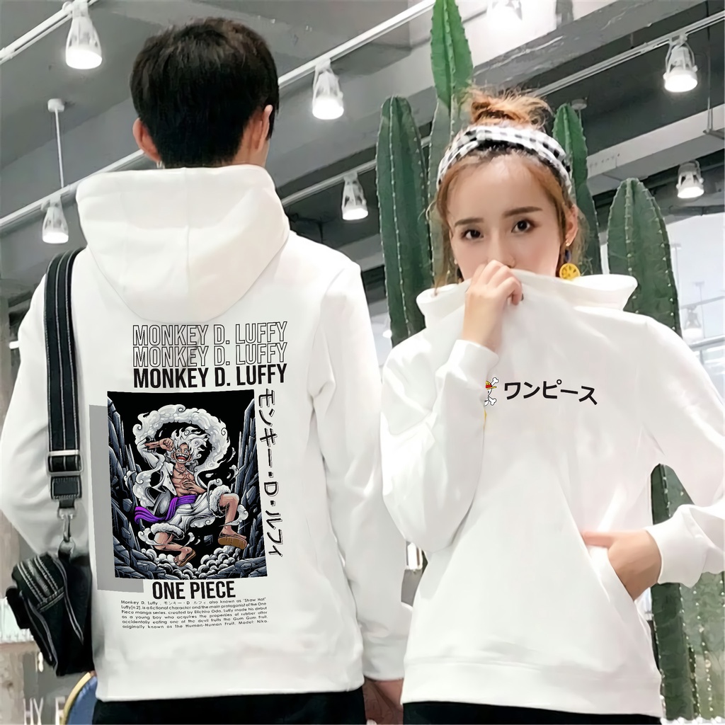 Promo Cod Hoodie Pria One Piece  Luffy Gear 5 Bisa Couple Pria Wanita Wear Sweatshirt Loose Oversize Trendy Jacket Hoodie Korean Style