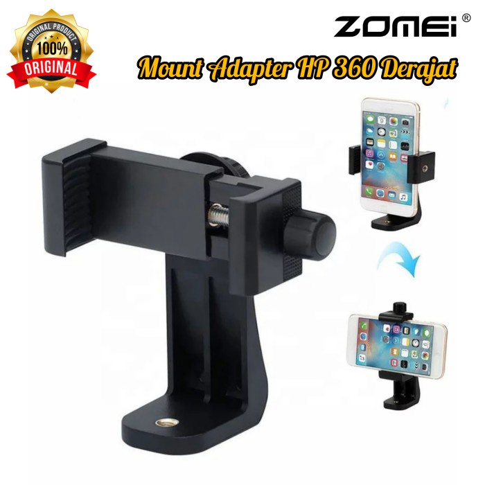 Tripod Zomei Mount Adapter Phone Holder Hp Per 360 Derajat