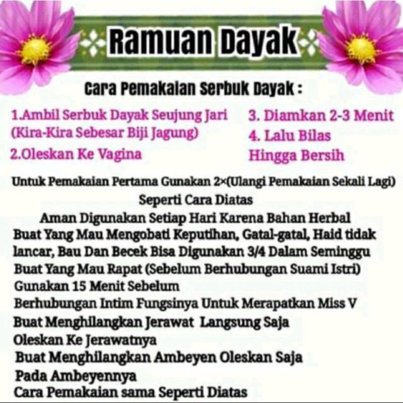 RAMUAN DAYAK HERBAL KALIMANTAN 100% RAMUAN MISS V