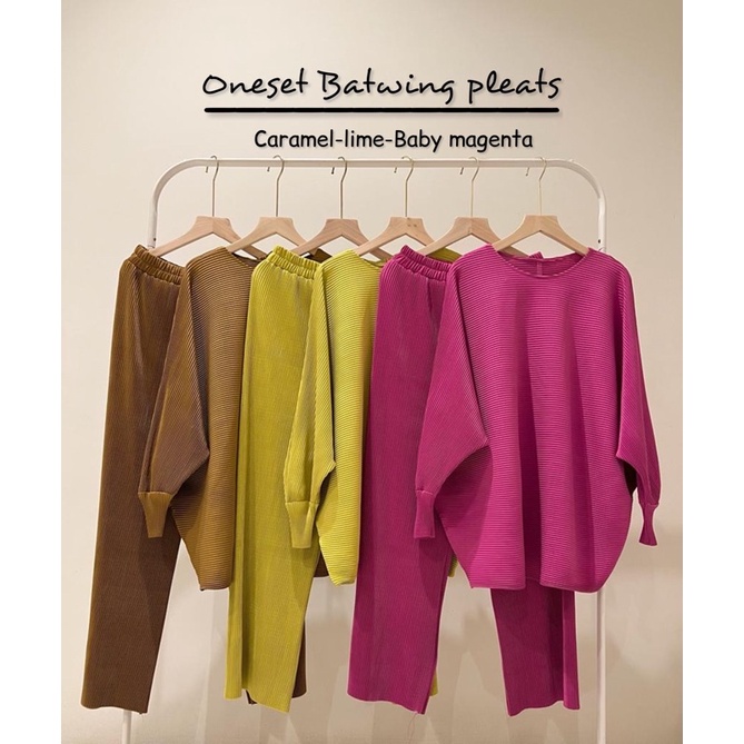 Oneset batwing pleats / Nicky batwing blouse set kulot plisket