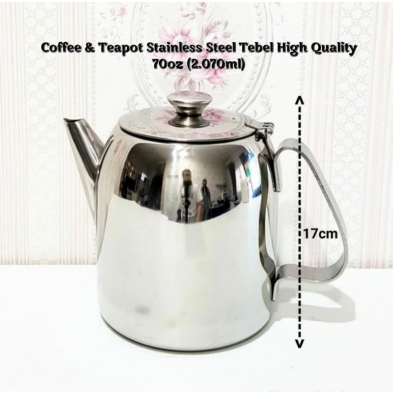 coffe teapot teko stainless 2liter tebel high quality / teko teh kopi stainless