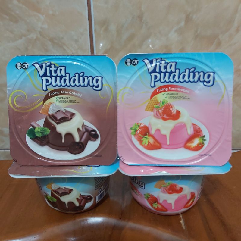 Vita Pudding Cup 105gr Varian Cokelat/Strawberry