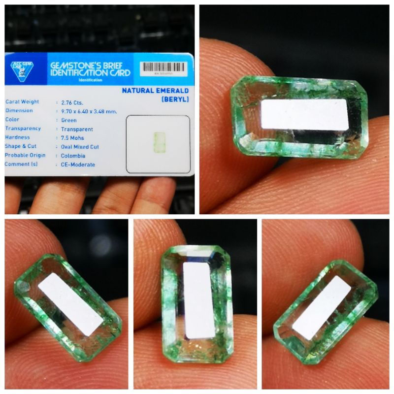 Promo Natural Batu Zamrud Colombia Plus Memo Original Acc Gems Lab Top Colour