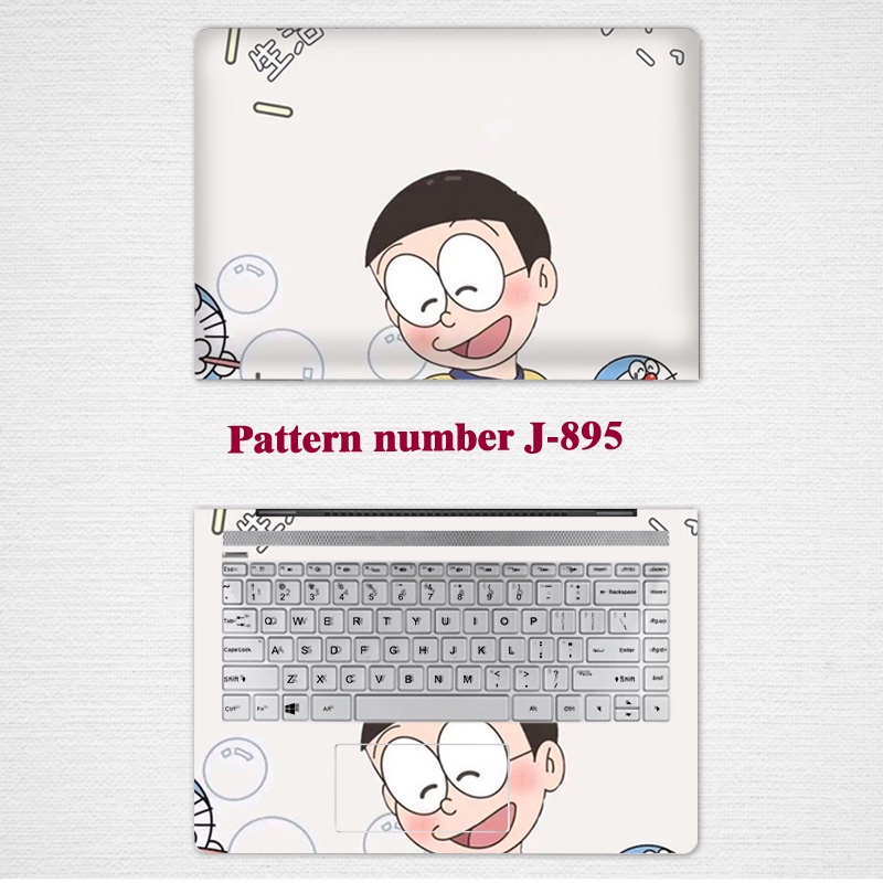 2pcs Stiker Pelindung Laptop Universal Desain Doraemon Bahan VINYL Ukuran 12 13 14 15.6 Inch LGBT