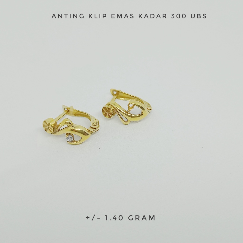 Anting Klip UBS Emas Kadar 300 Estimasi Berat 1.40 gram