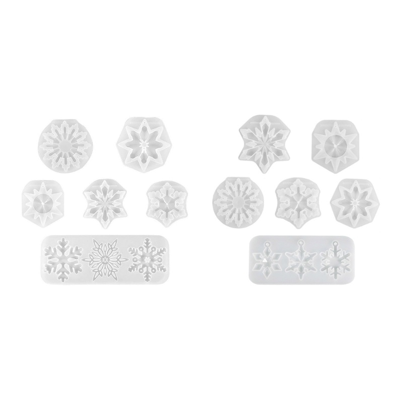 Siy 6Pcs Cetakan Resin Diy Bentuk Snowflake Bahan Silikon