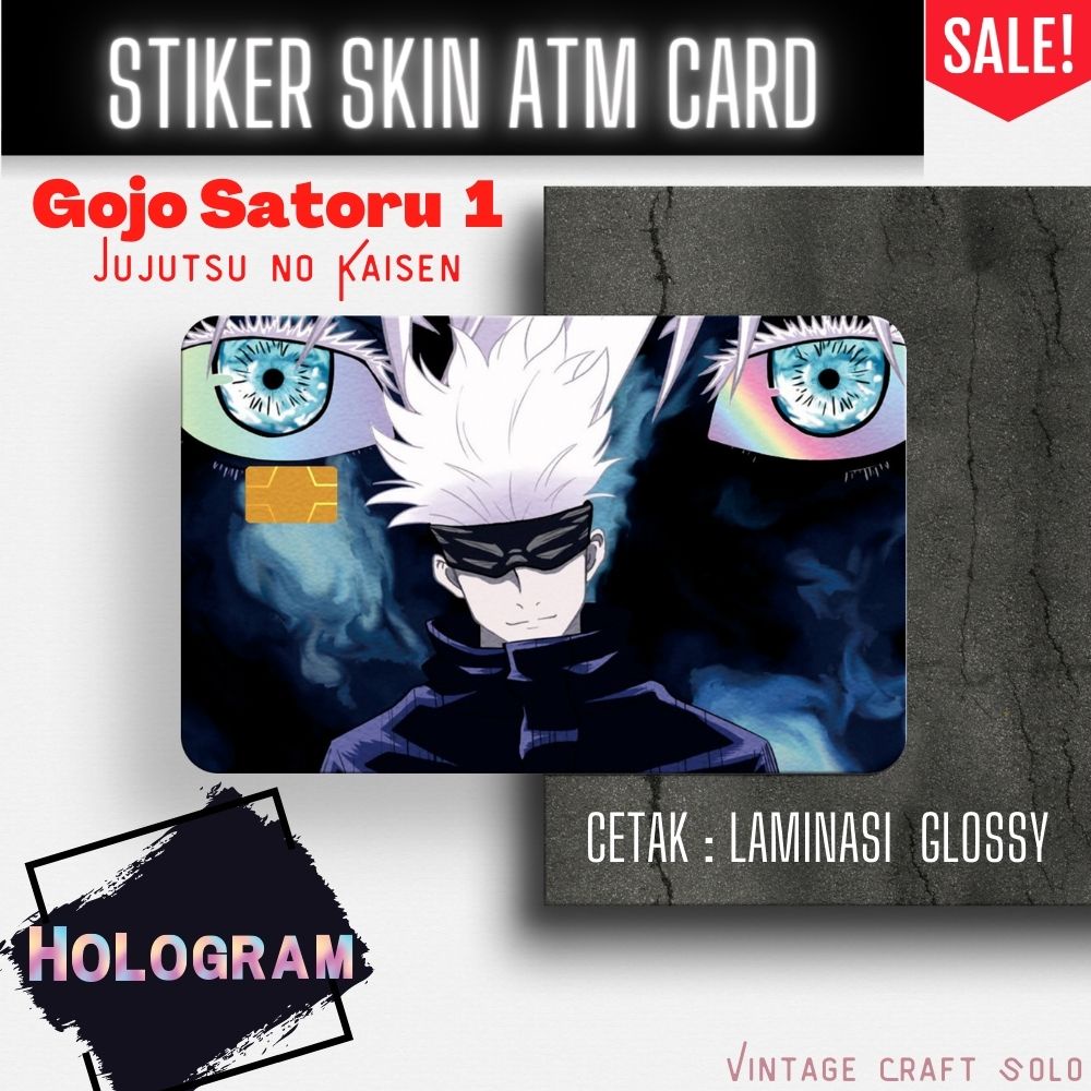

New! Stiker sticker skin card atm anime Jujutsu No Kaisen Gojo Satoru keren packing vintage