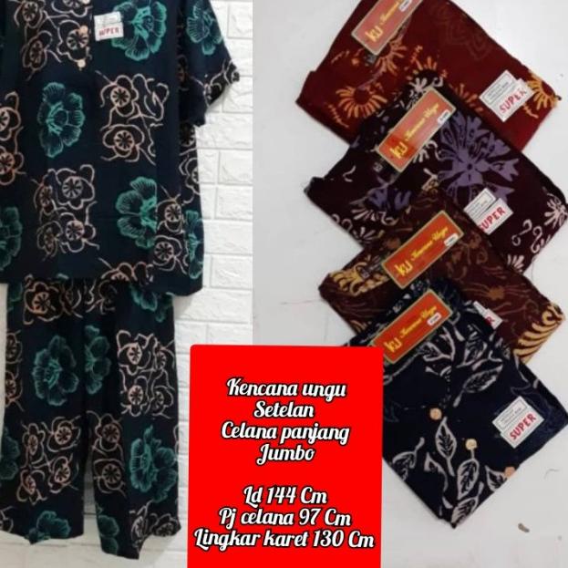 SETELAN CELANA PANJANG JUMBO CM KENCANA UNGU