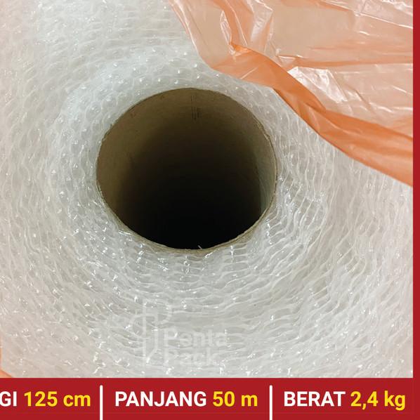 

Bubble Wrap GMP 125 cm X 50 m (Putih/Hitam) Berat 2,4 kg - Bening