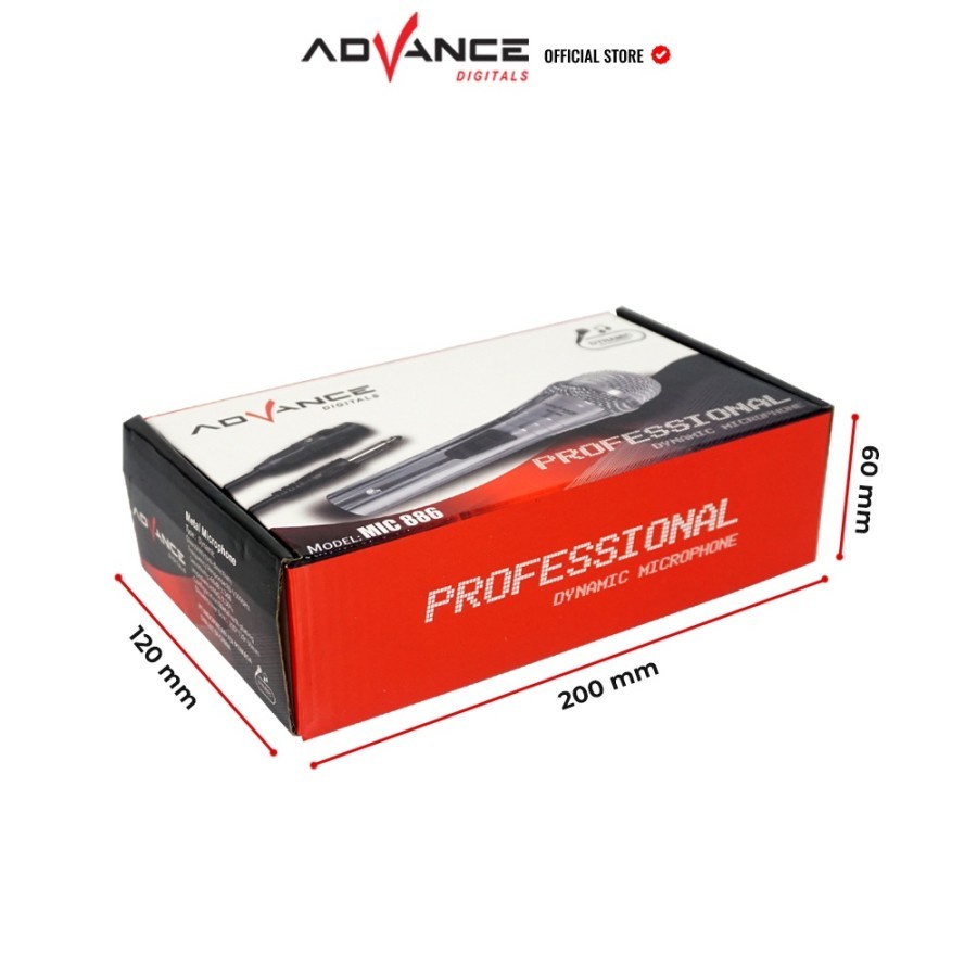 ADVANCE Mic Single / Dynamic Microphone Profesional MIC 886