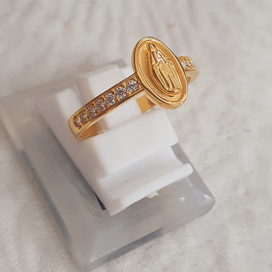 cincin lintring model bunda maria variasi emas 70 % 70% 700 16k