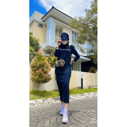 MAXI DRESS FREE TOPI TAG LABEL BALENCIAGA IMPORT PREMIUM