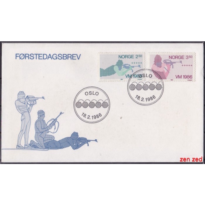 

A171 Perangko FDC SHP Norwegia 1986 World championship 1 Pcs