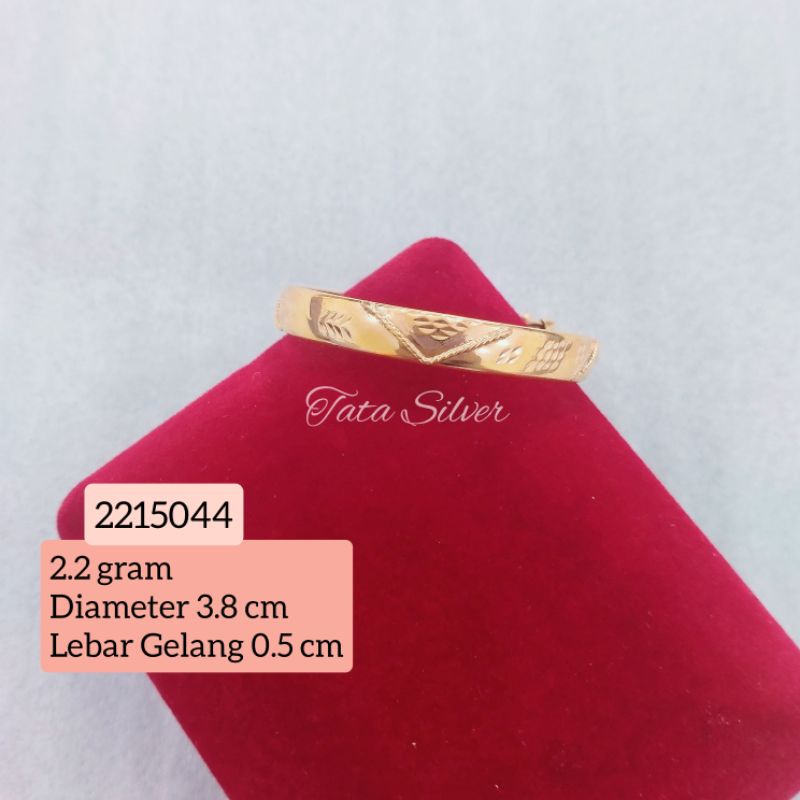 Gelang Pipa Anak Warna Gold Thailand Klasik Perak Lapis Emas (925 Sterling Silver Gold Plated) 22150