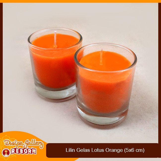 Lilin Gelas Orange Stearin Wax Dekorasi Cafe Resto Hotel Spa Serbaguna